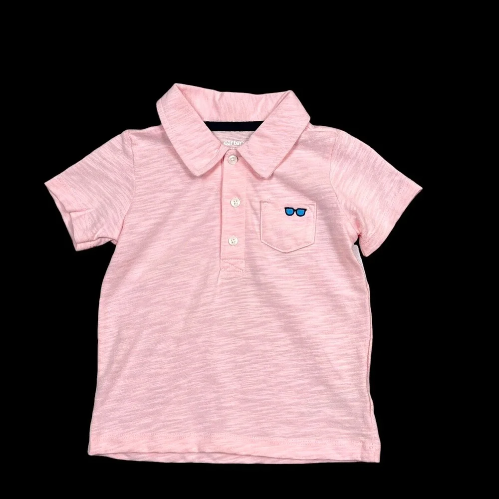 Carters‎ Baby Boys 3Pc Polo Shirt Bodysuit Shorts Outfit Set 3 Months Blue Pink